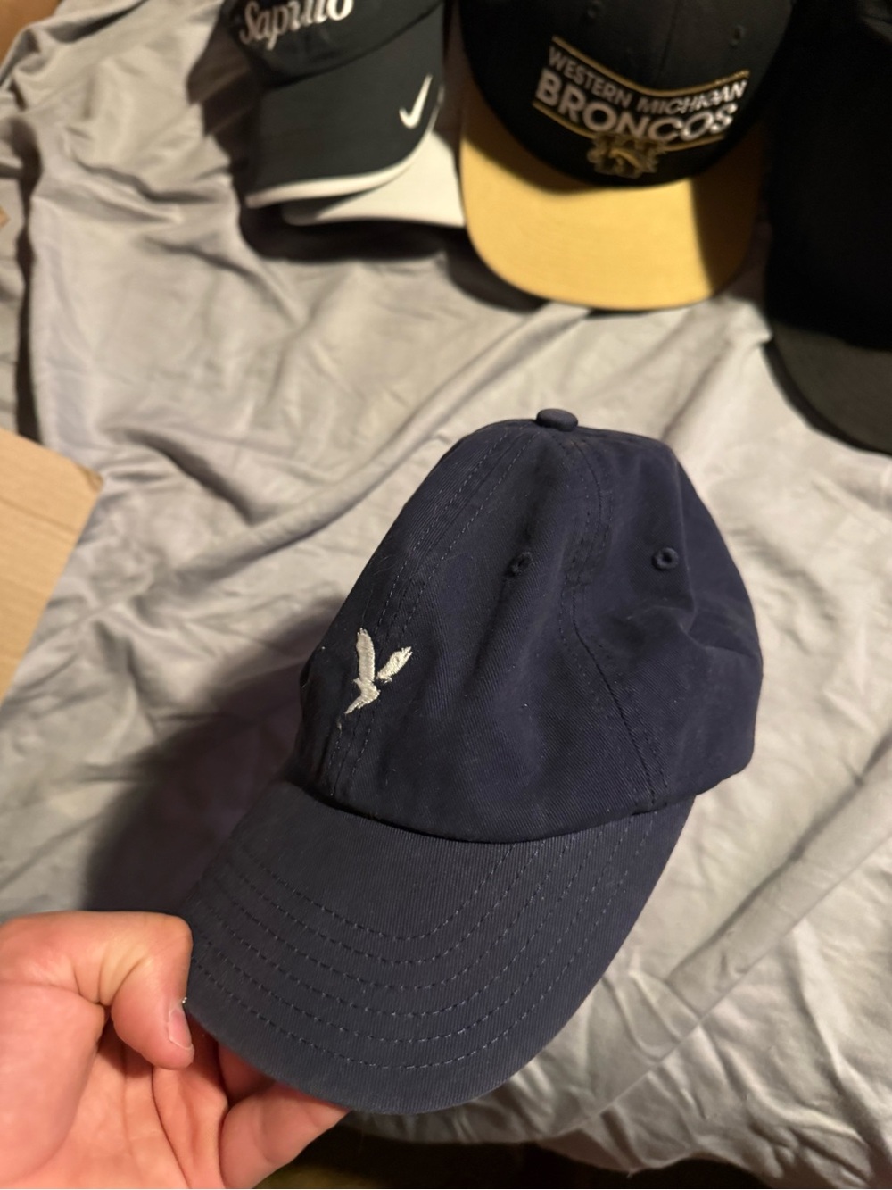 Navy American Eagle Embroidered Baseball Cap - Men Accessories